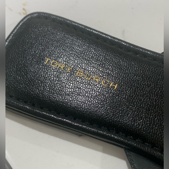 Tory Burch Black Classic Leather Logo Thong Sandals Flip-Flop Size 9 M - Picture 4 of 11